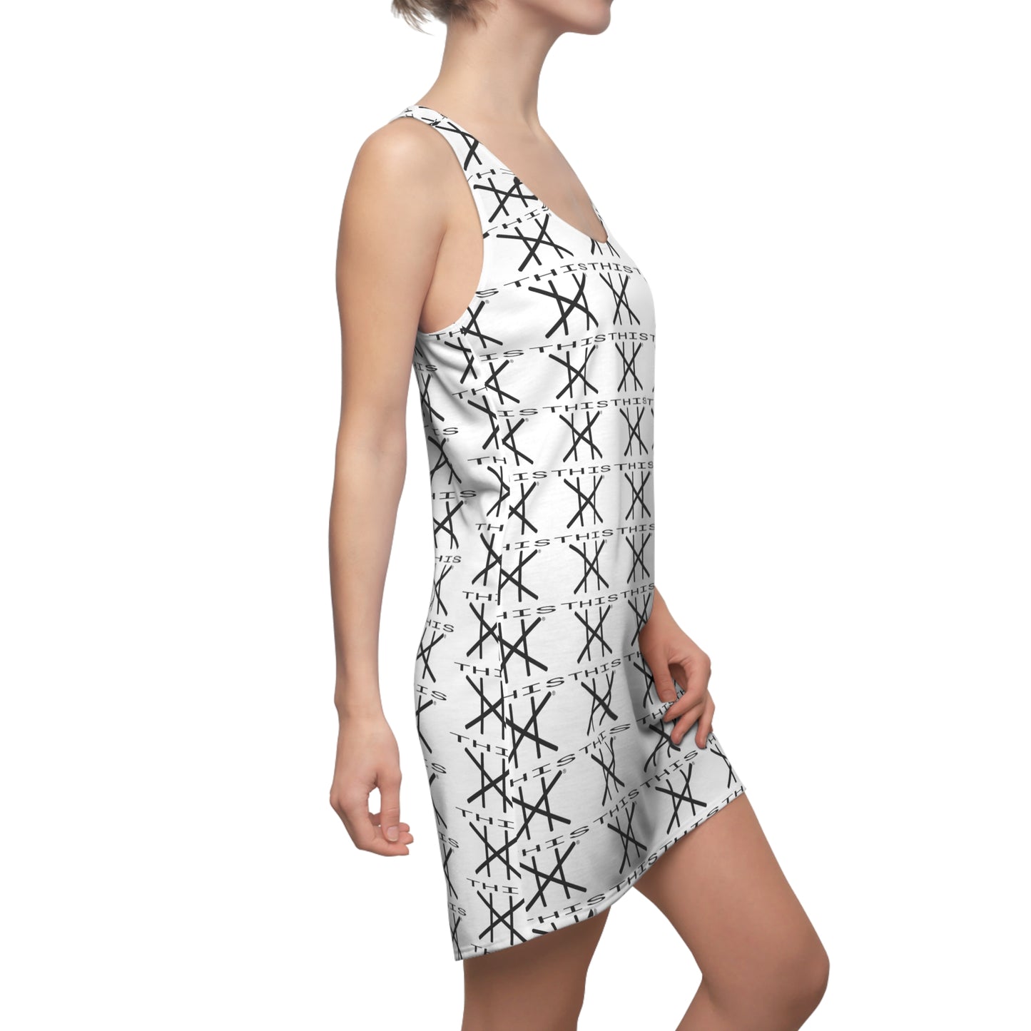 Stylish Women's Racerback Dress with Minimalist Pattern