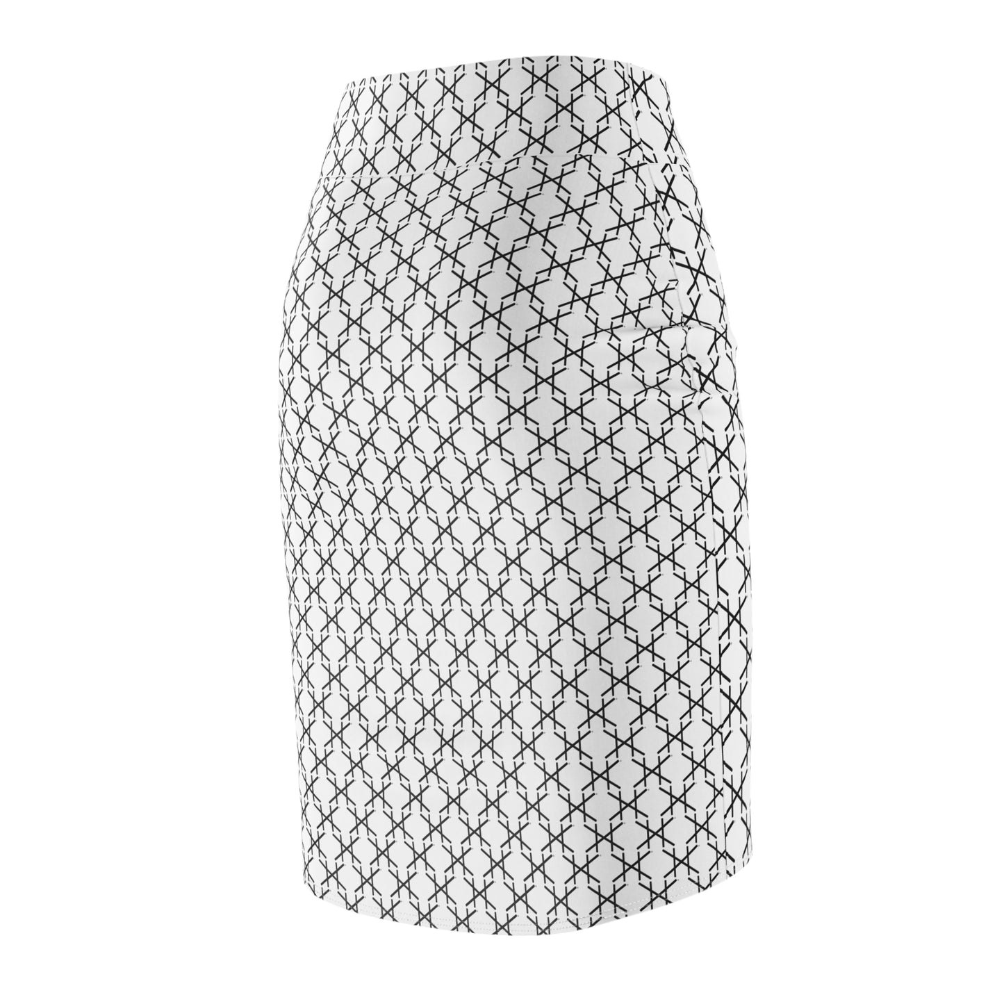 Stylish Women's Pencil Skirt - Modern Geometric Design for Work and Casual Wear