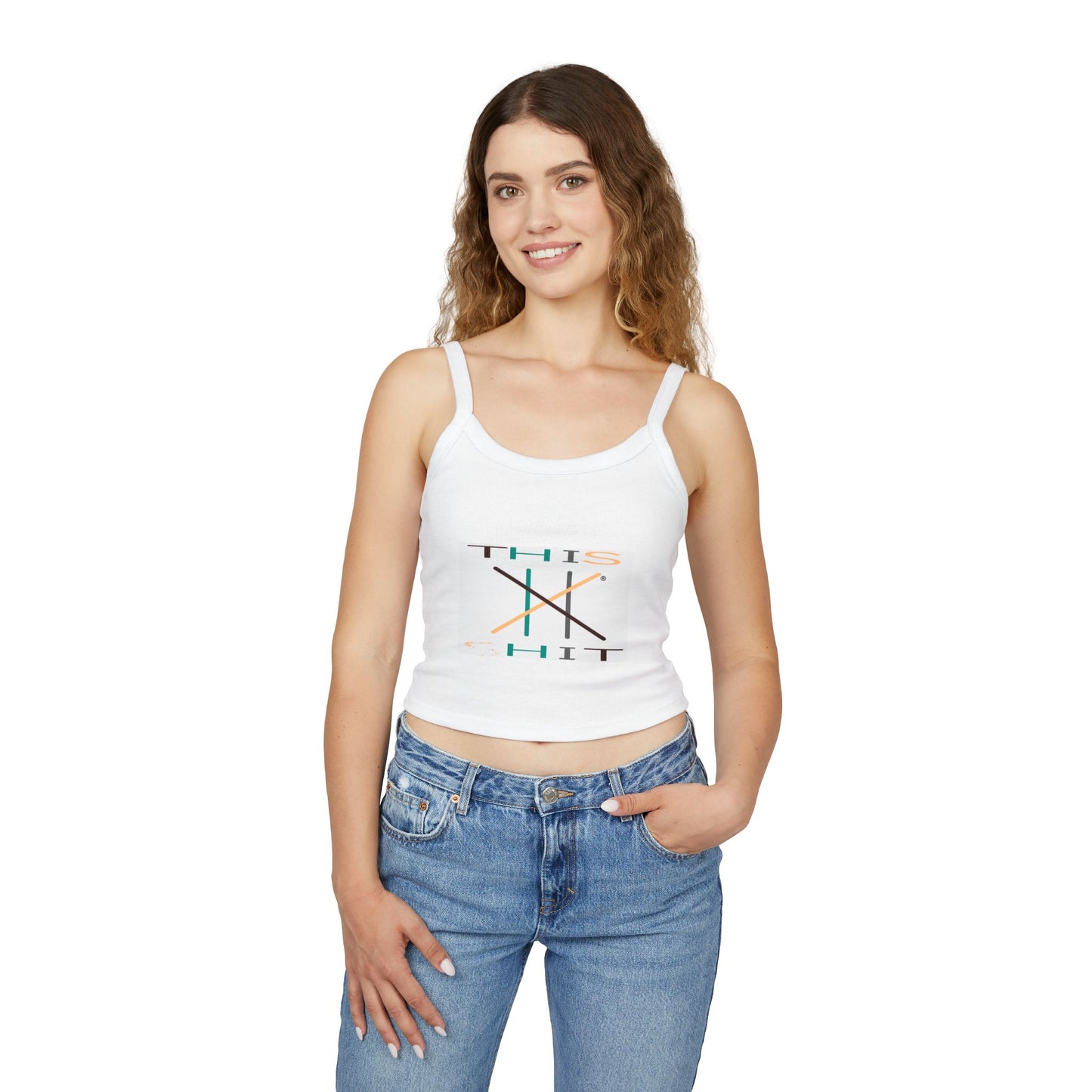 Sassy Womens Spaghetti Strap Tank Top - 'THIS *HIT' Graphic