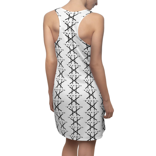 Stylish Women's Racerback Dress with Minimalist Pattern