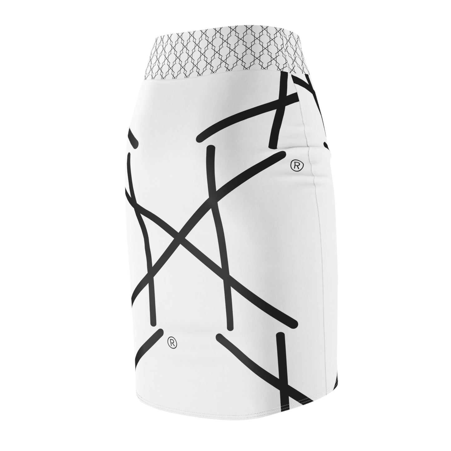 Chic Geometric Women's Pencil Skirt - Stylish Modern Design for Everyday Wear