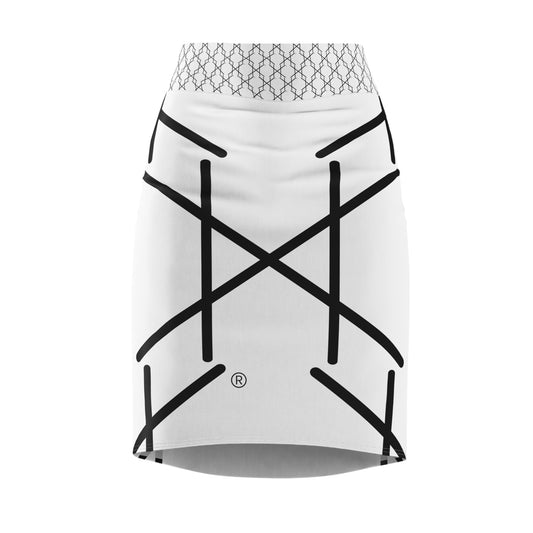 Chic Geometric Women's Pencil Skirt - Stylish Modern Design for Everyday Wear