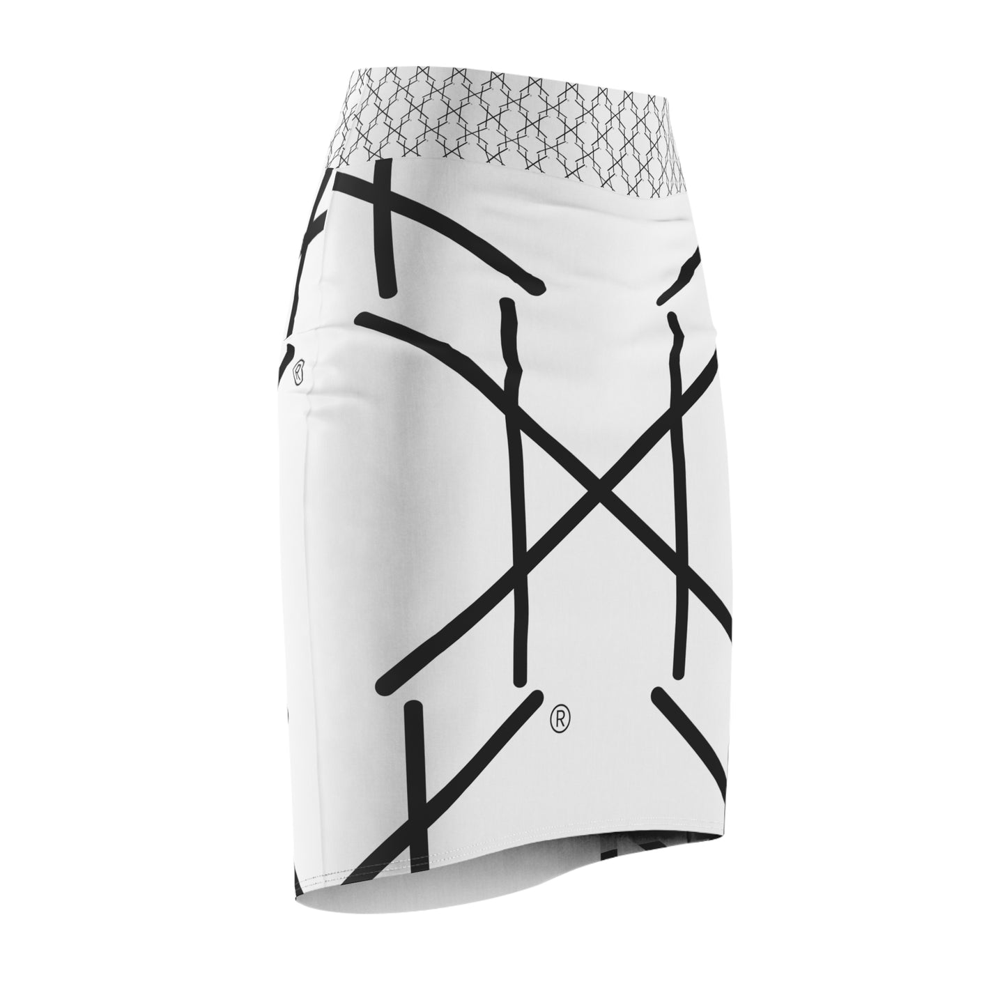 Chic Geometric Women's Pencil Skirt - Stylish Modern Design for Everyday Wear